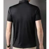 Herren-Poloshirts, 13,5 % Modal, 1,8 % Seide, kühles und bequemes Poloshirt für Herren, kurze Ärmel, knitterfrei, Marken-Business-Poloshirt für Herren, hohe Qualität