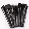 Zoreya Black Makeup Brushes مجموعة العين وجه مستحضرات التجميل مسحوق العيون Kabuki مزج المكياج أداة الجمال 231221