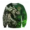 Heren Hoodies Sweatshirts Mooie Dragon Tattoo Green 3D Gedrukte Men Hoodie Herfst en Winter Unisex Sweatshirt Zip Pullover Casual Streetwear T231221