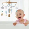 Baby Wooden Bed Bell 0-12 Months Baby Musical Hanging Toys Air Balloon Pendant Crib Mobile Toys Holder Bracket Infant Gifts 231221