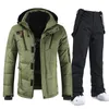 Men Ski Suit Down Jacket Snow Pants Outfits Winter Warm Windproof Waterproof Outdoor Sports Snowboard Wear Brand Overalls 231220