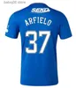 Les fans en tête de t-shirt 23 24 Glasgow Rangers Soccer Jerseys 2023 2024 Home Blue Sakala Kent Tavernier Morelos Colak Hogan Football Kirt Kid Kit Kit Fans Player Version Camis