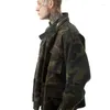 Vestes pour hommes Style militaire rétro lavé en détresse mi-longueur veste de camouflage pardessus manteau lâche