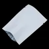 Blanco 100 Piezas Bolsas de Papel de Mylar con Parte Superior Abierta Muescas de Rasgado Bolsa de Almacenamiento de Alimentos de Papel de Aluminio para Meriendas Especias Dulces Muestra de Sellado Térmico al Vacío Pac Umee