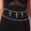 Pasy łańcucha talii Y2K biżuteria metalowe łańcuchy krzyżowe dla kobiet mody vintage punk goth got talii dla kobiet seksowne akcesoria prezentu