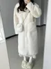 女性の毛皮の女性冬のミッドレングスフェイクコート韓国のファッション厚いコートエレガントな毛皮のジャケット高品質のぬいぐるみ