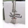 Designer viviene Westwoods Viviennewestwood Empress Dowager Choker Saturn Necklace 3d Mint Green Planet Neckchain Junior High Grade Collar Chain Girl