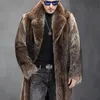 Vintermän imitation Raccoon pälsrock mink varma kläder cool och fashionabla avslappnad lång krage jacka 231220