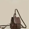 Kleiner Rucksack mit Kordelzug und Klappe für Damen, Mini-PU-Leder, strukturiert, Schule, Mode, Reisetasche, Mädchen, Bakpacks 231221