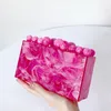 xiyuan نساء أكريليك fushia/Black/Champagne/White Box Parse الأكياس المسائية الفاخرة لحفل الزفاف محفظة حقيبة يد 231220