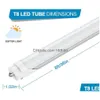 LED-rör Stock i US 72W 8ft T8 Single Pin FA8 8 fot LED-lätta rör dubbelrader Fluorescerande AC 85-265V Clear ER T10 T12 Ersättare DHM3O