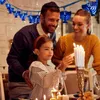 سلاسل Hanukkah Window Lights Star LED LED Decoration بطارية تعمل لغرفة نوم الموقد