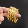 4pcs 65mm 24k Balinha de dubai banhada a ouro para mulheres Bulbões do Oriente Médio Bracelets Etíopes Jóias de Casamento Presentes Africanos 231221