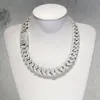 Rock Custom Iced Out Hip Hop Miami Collier 925 STERLING Silver Baguette Moisanite 20 mm Hiphop Cuban Link Chain