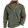 Hoodies masculinos moletom tático militar roupas soltas retalhos cor zíper gola quente outwear manga longa masculino topos