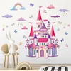 Adesivi da parete fai da te nuvole arcobaleno colorate fiabe Castle Princess per la decorazione per la stanza della stanza per bambini decorazioni per la casa