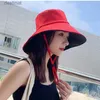 Wide Brim Hats Bucket Hats Summer Foldable Bucket Hat Unisex Women Outdoor Sunscreen Cotton Fishing Hunting Cap Double Side Sun Prevent Hats Bucket HatL231221