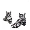 Ботинки для женщин, зима 2023, женская уличная мода с принтом зебры, современный размер 43, на платформе, Zapatos De Mujer