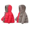 Erkek ceket çocuklar kapşonlu dış giyim kızları sıcak ceket giyim bebek moda çocukları fermuarlı ceket 231220