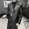 Motorcycle Pilot Leather Jacket Fashion Brand Men Designer Punk Wind Oblique Zipper Design Men Leather Jacket Coat S-5XL 231221