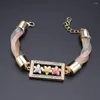 Collier Boucles d'oreilles Fashion Bracelet African Bracelet Bijoux Charme Rectangle Pendant Dubai Gold Color Marding ensembles