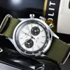Montre-bracelets Pilot Seagull Movement 1963 Chronograph 38mm Mens Quart Watch 40 mm Cloque de poignet imperméable Montre Homme 221128303Q