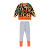 Crianças roupas terno meninas outono roupas moda casual grande carta das crianças camisola leggings conjunto de duas peças 231220