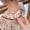 Vestidos para meninas meninas vestido de princesa floral primavera e outono gola boneca infantil manga comprida estampa doce WTA18