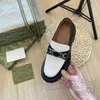 Designer women casual shoe platform chain platform loafers sole loafers metal buckles thick soles womens lady girl luxury leather casual shoes