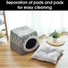 Warm Pet Dog Cat Bed Soft Nest Dual Use Cat Sleeping Bed Pad Winter Warm Pet Cozy Beds Kennel For Small Dogs Cats Puppy 231221