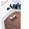 Pendientes de tuerca MloveAcc 925 Plata lindo arco cepillado estilo Simple encanto moda mujer joyería Real