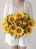 Decorative Flowers 54CM13 Oil Painting Sunflower Simulation Fake Flower Arrangement Plastic Living Room Ornaments Arrangemen