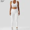 Active Sets 2PCS Seamless White Yoga Set Women Nude Feeling Tracksuit Suit Gym High Waist Fitness Leggings Gauze Breathable Sports Bras SetL231221