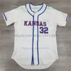 Maillot de baseball College Kansas Jayhawks Personnalisé n'importe quel nom n'importe quel numéro tout cousu 1 Ty Wisdom Mike Koszewski Brady Blake Tyler Gerety Michael Brooks Cranford