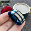 Tussten Fashion 68mm Men's Tungsten Wedding Band Rings Groove Beveled Edge Engagement Ring Mens Valentine Gift 231220