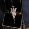 Biżuteria mody Cool the Lotr 18k białe złoto wypełnione Arwen Evenstar White Sapphire CZ Naszyjnik