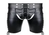 Women039s Mutandine da uomo sexy in ecopelle con lacci laterali Bondage Harness Pantaloni lingerie gotica aperta BuOpen Cortch Shorts Gay Fetish7517734