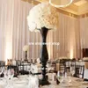 最新の高品質の黒トランペットの形状テーブル装飾11結婚式のセンターピースのためのvase vase2668