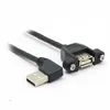 Câble USB femelle vers imprimante noir tout en cuivre, port carré mâle vers femelle, câble d'extension d'imprimante fixe avec oreille