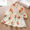 Mädchenkleider Baby Girls süße florale Langarm-Kleid 2023 Frühlings Sommer Neue Kinder O-Neck A-Line Prinzessin Kleider Kinder Kleidung