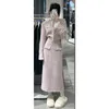 Ensembles de jupe pour femmes rose col rond volant manteau court taille haute enveloppement hanche mi-longueur petit parfum deux pièces vêtements pour femme 231221