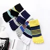 10 Pairs Sport Five Finger Socks Mens Cotton Striped Letter Soft Street Fashion Bright Color Ankle No Show With Toes 231221