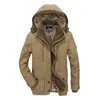 Hunting Jackets Winter Thickened Men's Cotton Padded Jacket Medium Long Plus Large Size Plush Outdoors Climbing Camping Hiking Coat