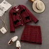 Zweiteilige Kleid Tweed Set Women Crop Top Short Jackel Couch Rock Sets Herbst Winter Vintage 2 Anzüge