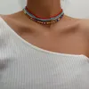 Choker Korean Style Multilayer Rice Bead Halsband Y2K Kvinnans smycken Tillbehör Färgglad för 7st/set