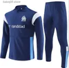 Fans toppar tees 2023 2024 Marseilles Soccer trasksuit Payet Guendouzi Kamara Football Training Suit Olympique de 23 24 Marseilles Survetement Sportwear Men Kids M