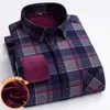 2023 Men's Casual Warm Flanell Shirts Top Autumn Winter Long Sleeve Plaid Shirt Shirt Thick Fleece Fodined Soft Dress L5XL 231221
