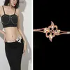 Midjekedjor Bälten Kvinnor Rhinestone Belt Shiny Diamond Crystal Ladies Midjekedjor smycken Belly Dance Costory Accessoryl231221