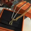 Fashion Pendant Necklace Copper Thick Bucket Lock Mix Crystal Chain Big Alphabet Letter B Charm Choker For Women Jewelry Party Gift34