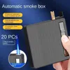 20 Pieces Cigarette Box Case Tobacco Cigarettes in Packs Gadgets for Men Torch No Gas Lighter Windproof